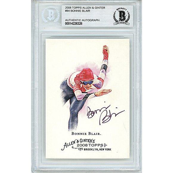 Bonnie Blair Signed 2008 Allen and Ginter's Olympic Card Gold Beckett Autograph - Picture 1 of 4